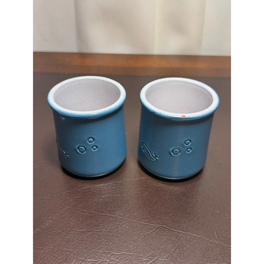 La Fermière Limited Edition Blue Whale Star Yogurt Pots Set of 2 Terracotta